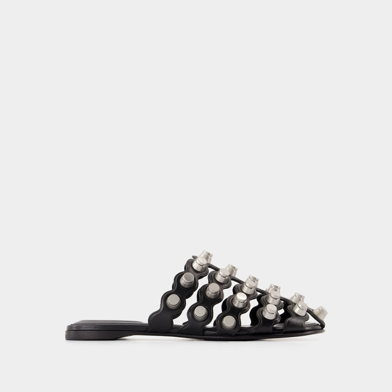 Rexa Cage Slide Flat Shoes - Alexander Wang - Leather - Black