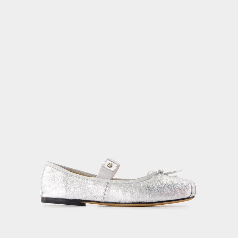 Jolie Flat Shoes - ANINE BING - Leather - Silver