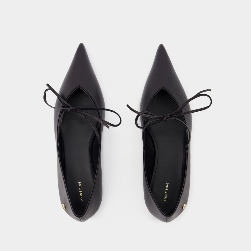 Nikki Ballerinas - ANINE BING - Leather - Black