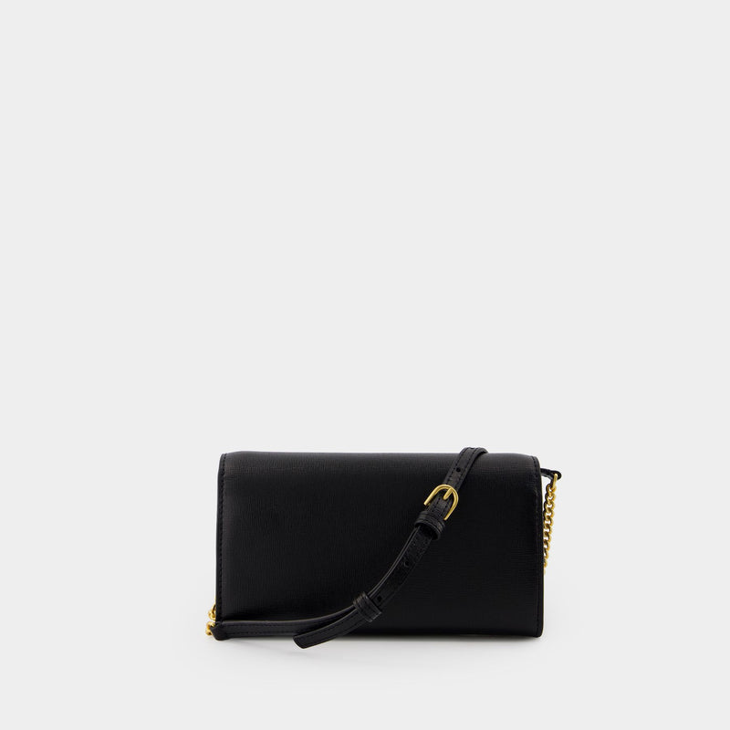 Robinson Wallet On Chain - Tory Burch - Leather - Black