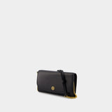 Robinson Wallet On Chain - Tory Burch - Leather - Black