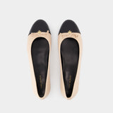 Cap Toe Ballerinas - Tory Burch - Leather - Pink