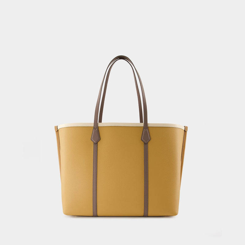 Perry Color-Block Shopper Bag - Tory Burch - Leather - Brown