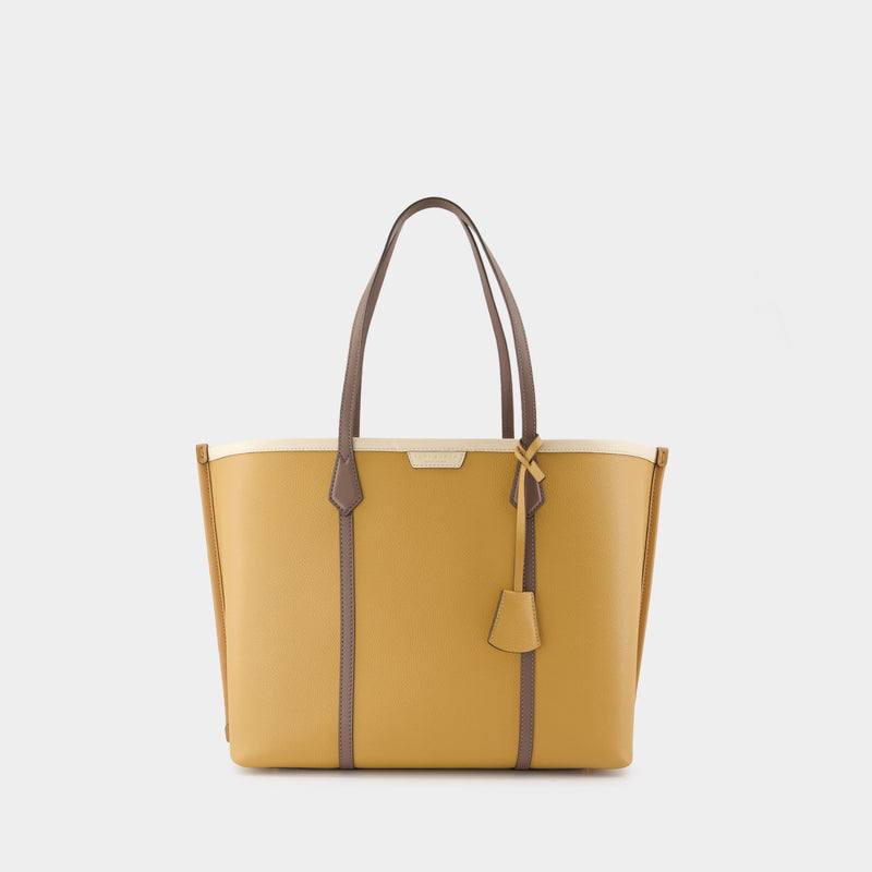 Perry Color-Block Shopper Bag - Tory Burch - Leather - Brown