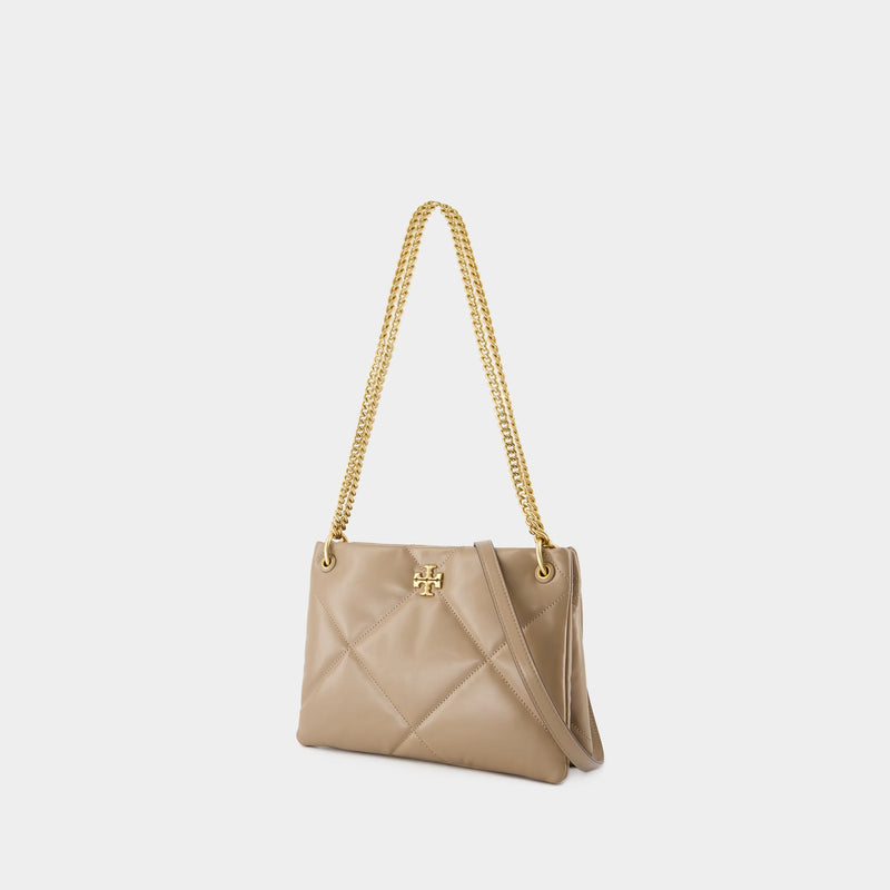 Kira Diamond Small Shoulder Bag - Tory Burch - Leather - Beige