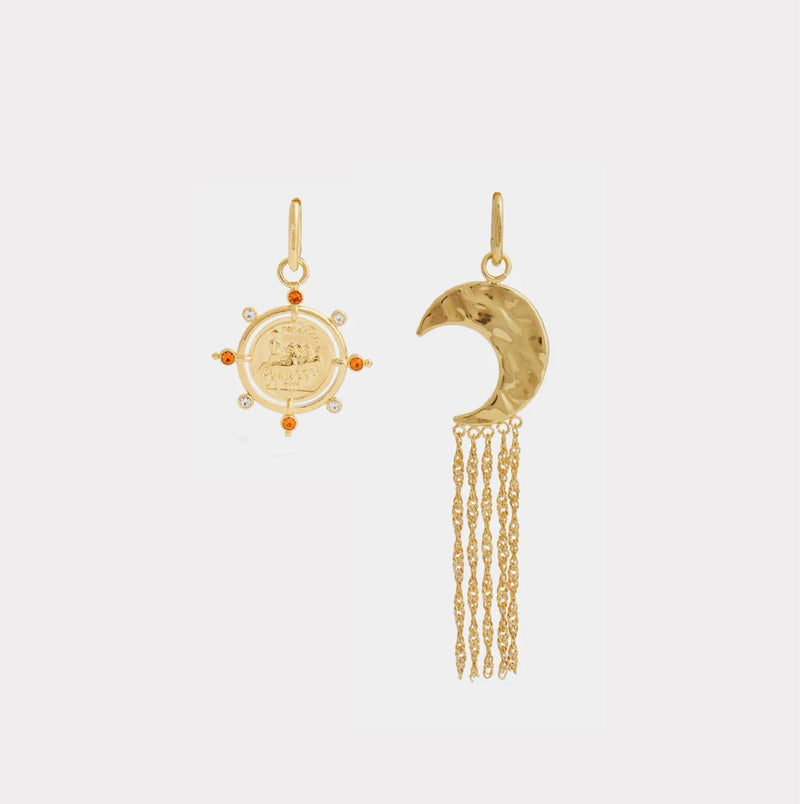 Medals Earrings - Rabanne - Brass - Gold