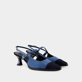 Cecile Pumps - Carel - Cotton - Blue