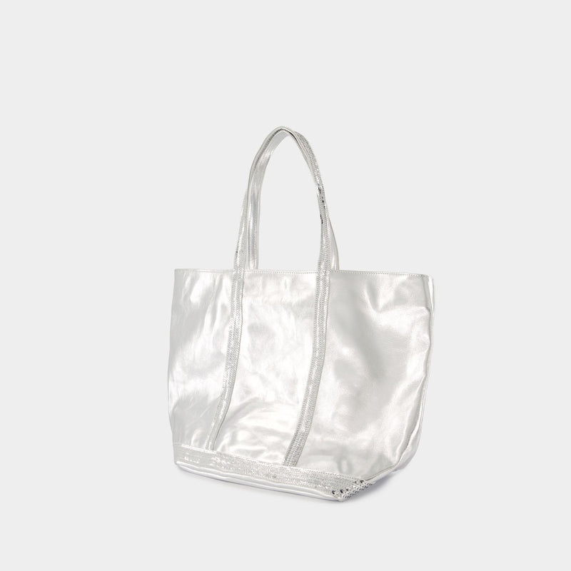 Cabas L Shopper Bag - Vanessa Bruno - Leather - Silver