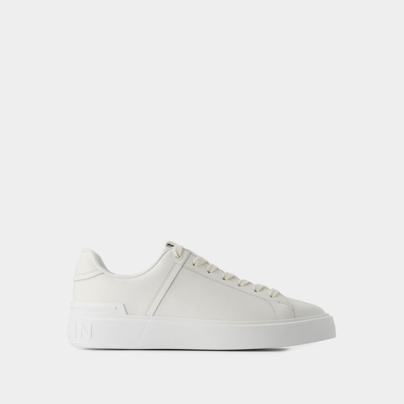 B-Court Sneakers - Balmain - Leather - White