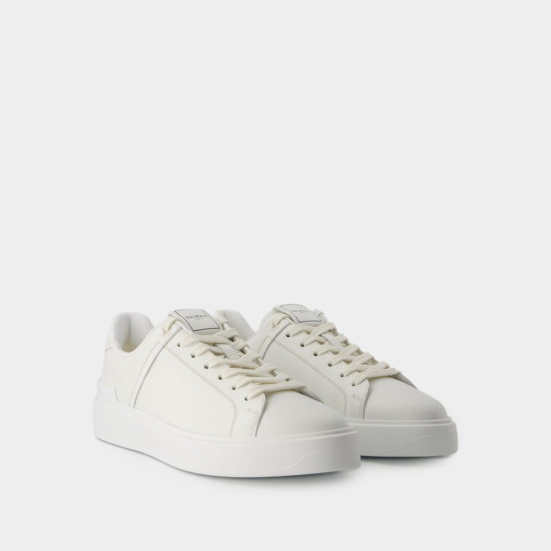 B-Court Sneakers - Balmain - Leather - White