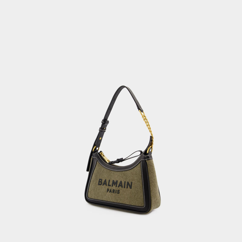 B-Army Shoulder Bag - Balmain - Canvas - Khaki/Black