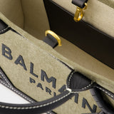 B-Army Small Shopper Bag - Balmain - Canvas - Khaki/Black