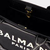 B-Army Small Shopper Bag - Balmain - Canvas - Ivory/Black