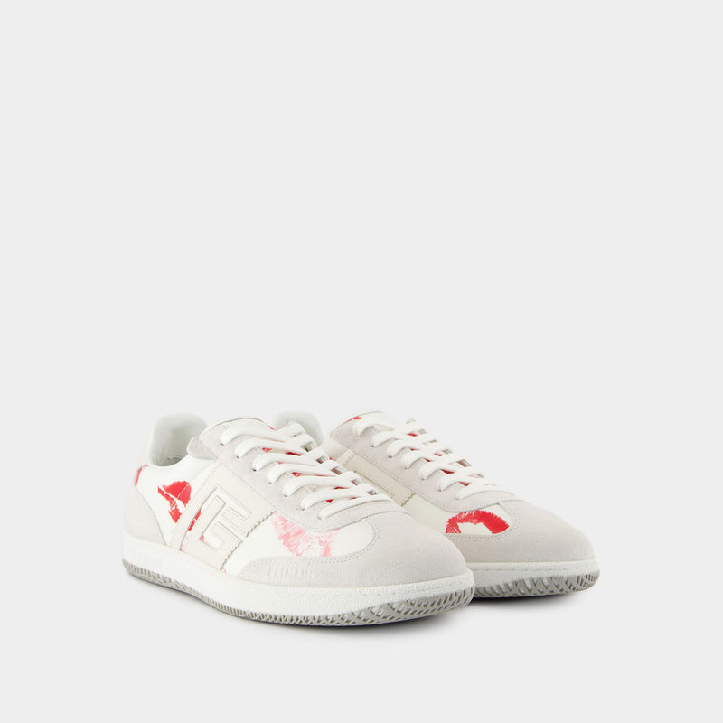 Balmain Swan Sneakers - Balmain - Leather - White/Red