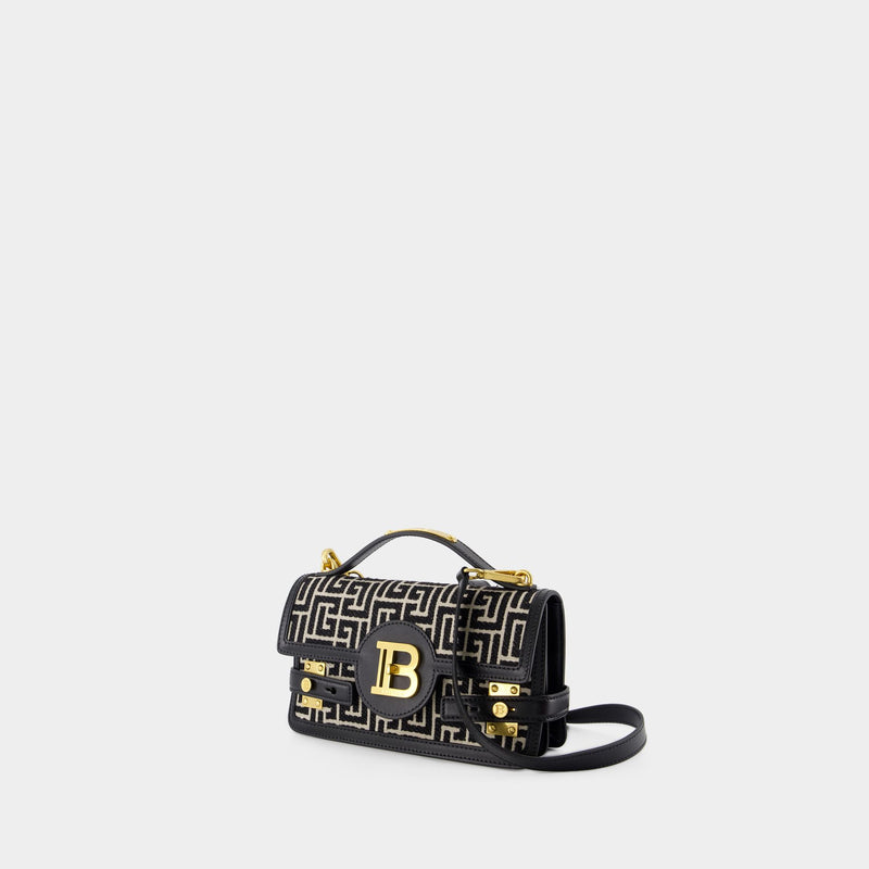 B-Buzz Shoulder 24 Purse - Balmain - Cotton - Ivory/Black