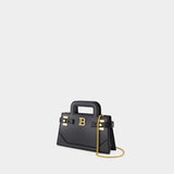 B-Buzz Small Top Handle Purse - Balmain - Leather - Black