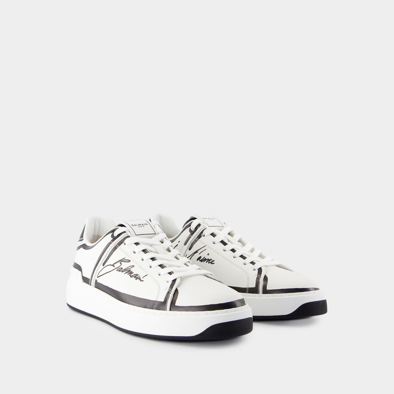 B-Court Sneakers - Balmain - Leather - White