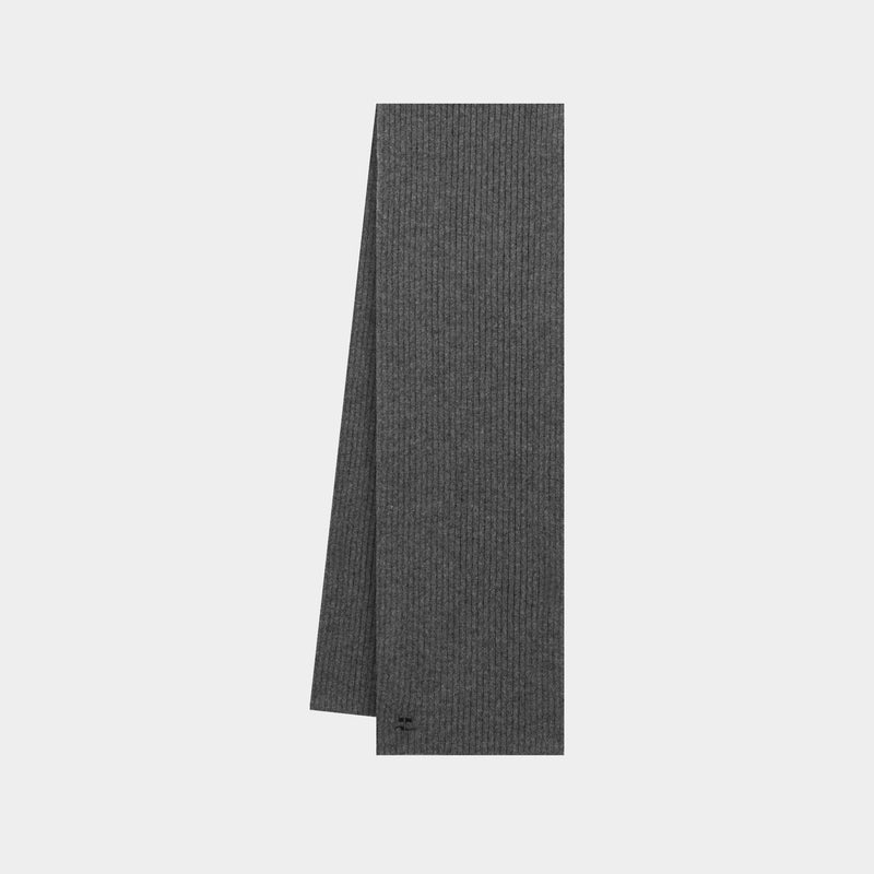 Ac Ribbed Scarf - Courreges - Wool - Grey