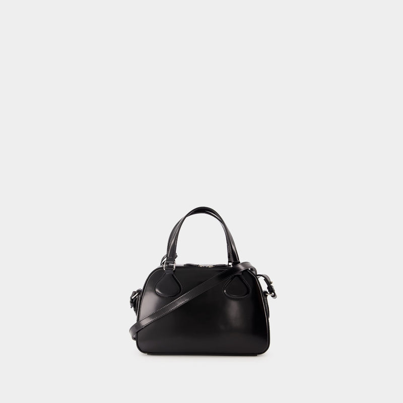 Stud Spazzo Bowling Purse - Courreges - Leather - Black