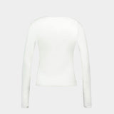 Slash Contrast T-Shirt - Courreges - Cotton - White