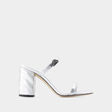 Seal Heeled Sandals - Alexander McQueen - Leather - Silver