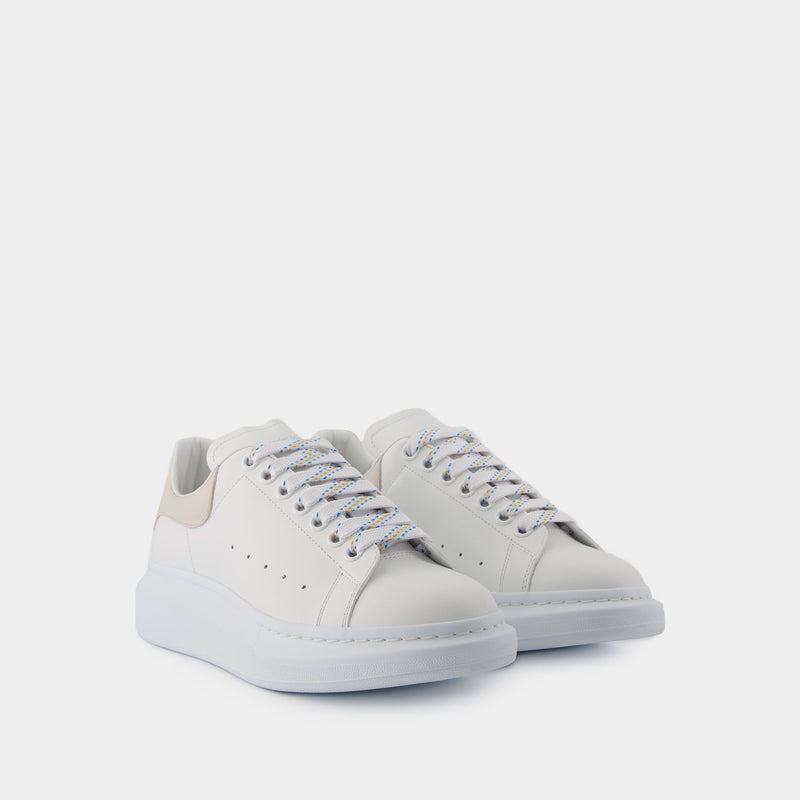 Oversized Sneakers - Alexander McQueen - Leather - White/Beige