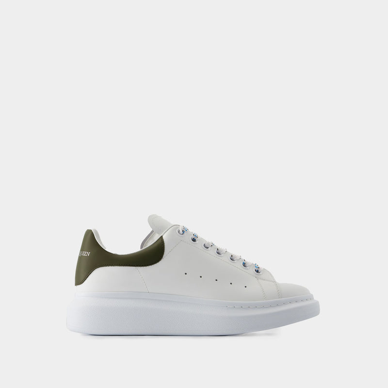 Oversized Sneakers - Alexander McQueen - Leather - White/Khaki