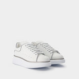 Oversized Sneakers - Alexander McQueen - Leather - White/Silver