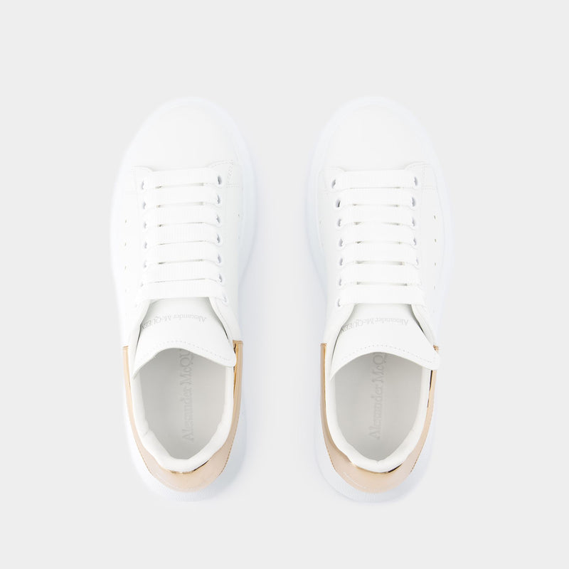 Oversized Sneakers - Alexander McQueen - Leather - White/Bronze