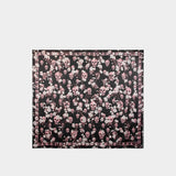 Classic Blossom Scarf - Alexander McQueen - Silk - Black/Pink