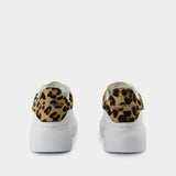 Oversized Sneakers - Alexander McQueen - Leather - White/Leopard