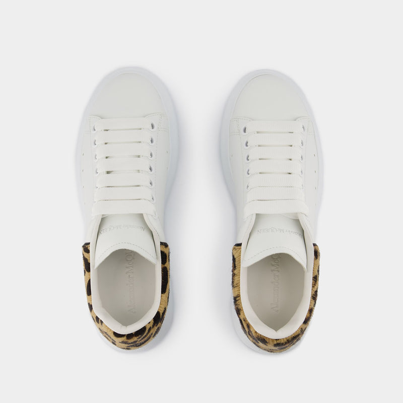 Oversized Sneakers - Alexander McQueen - Leather - White/Leopard