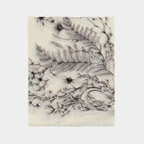 Fern Skull Scarf - Alexander McQueen - Wool - Ivory/Black