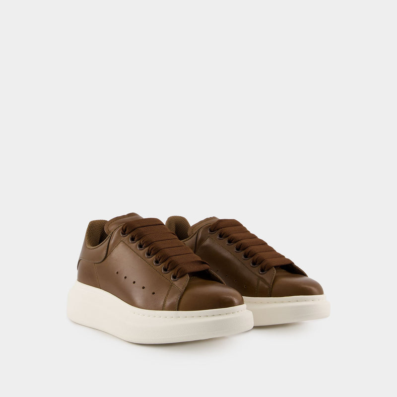 Oversized Sneakers - Alexander McQueen - Leather - Khaki