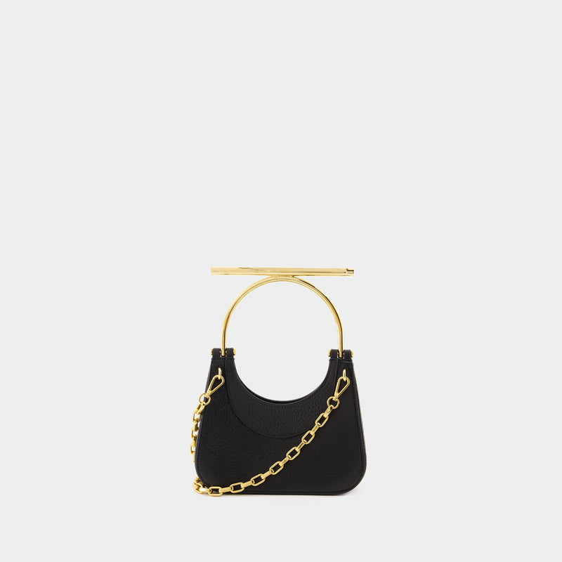 Mini Cross Bar Purse - Alexander McQueen - Leather - Black/Gold