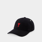 Red Adc Cap - AMI Paris - Cotton - Black