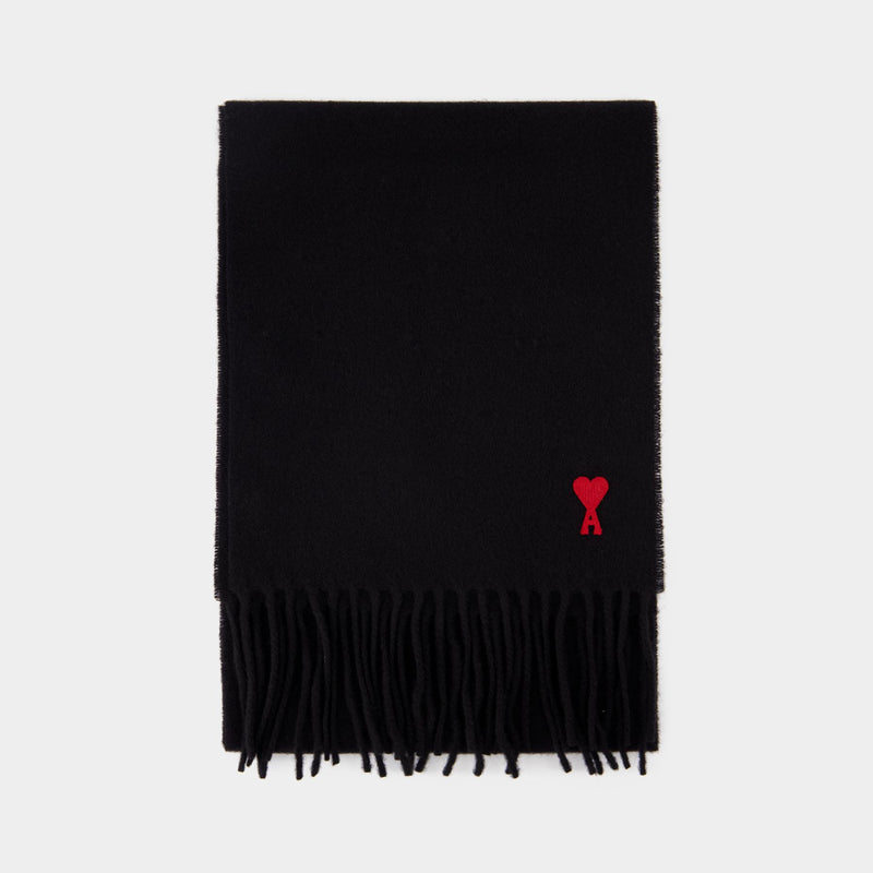 Red Adc Scarf - AMI Paris - Wool - Black