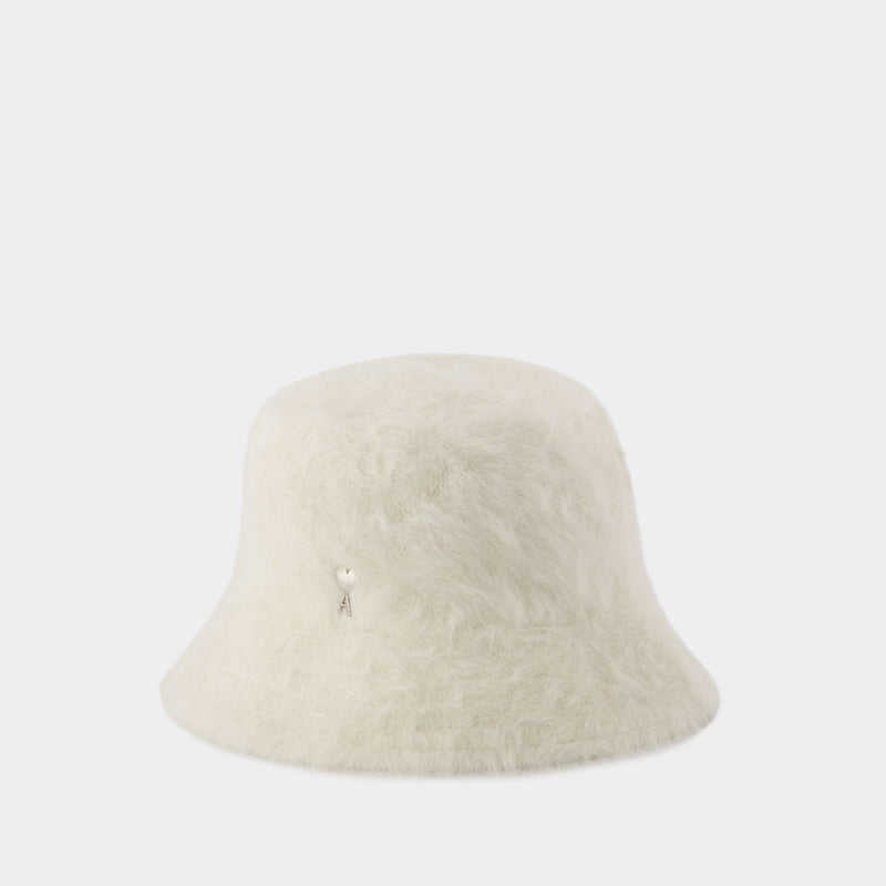 Fluffy Bucket Hat - AMI Paris - Wool - White