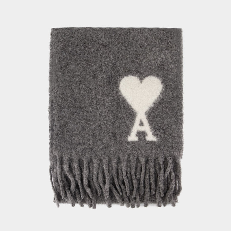 Adc Oversize Scarf - AMI Paris - Wool - Grey