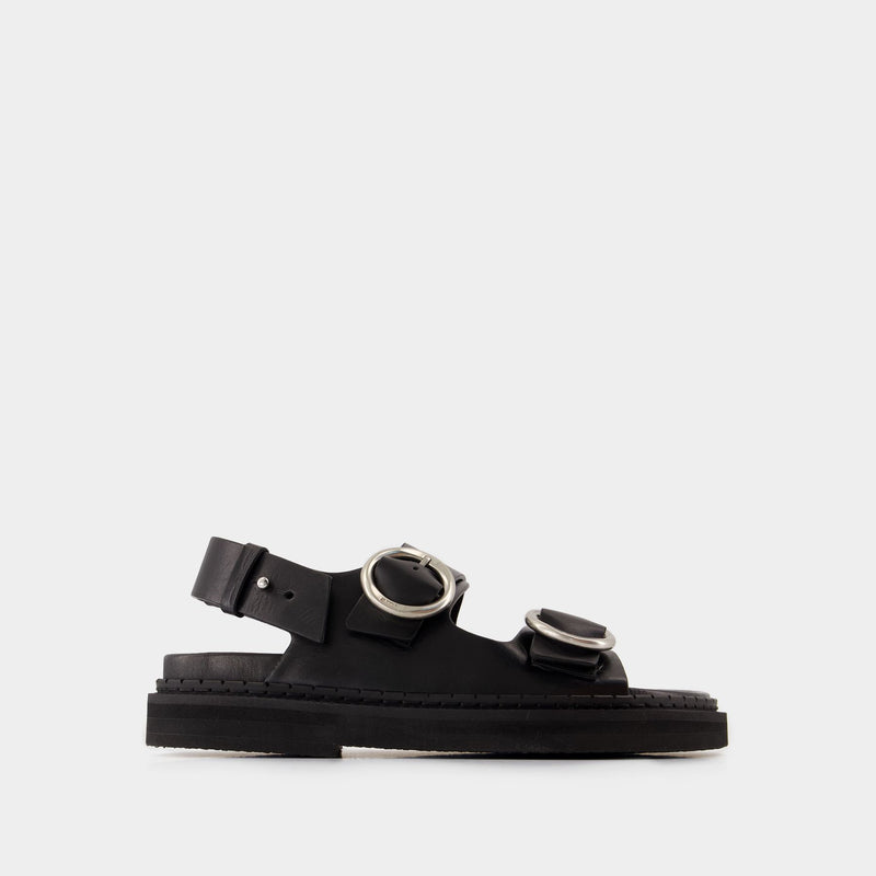 Fussbet Sandals - AMI Paris - Leather - Black