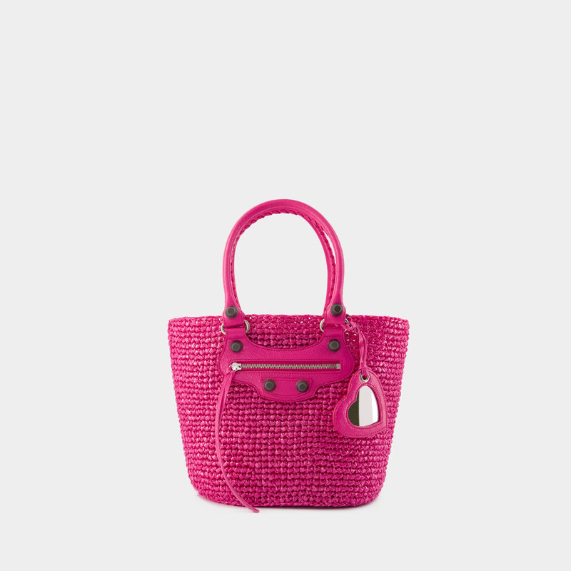 Le Cagole Panier M Shoulder Bag - Balenciaga - Nylon - Pink