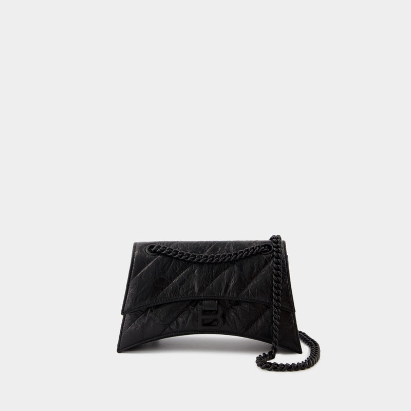 Crush Chain S Shoulder Bag - Balenciaga - Leather - Black