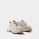 Triple S Sneakers - Balenciaga - Leather - Beige