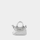 Neo Cagole Tote Mini Crossbody - Balenciaga - Leather - Silver