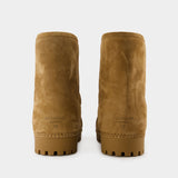 Alaska Fur Low Boots - Balenciaga - Leather - Brown