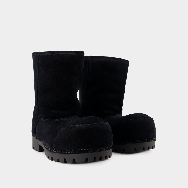 Alaska Fur Low Boots - Balenciaga - Leather - Black