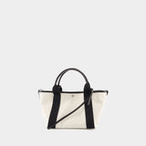 Navy Revamp Small Shopper Bag - Balenciaga - Cotton - White