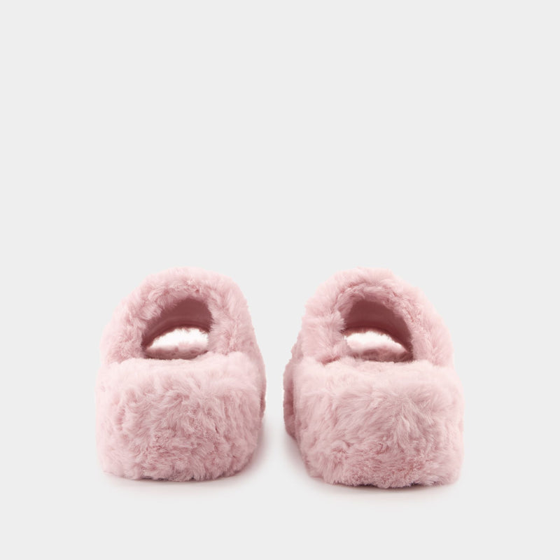 Furry Platform Sandals - Balenciaga - Synthetic - Pink