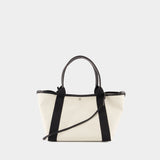 Navy Revamp M Shopper Bag - Balenciaga - Leather - White