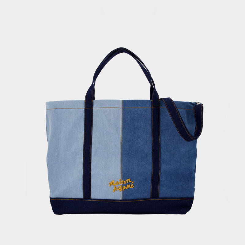 Fox Head Weekender Shopper Bag - Maison Kitsune - Denim - Blue